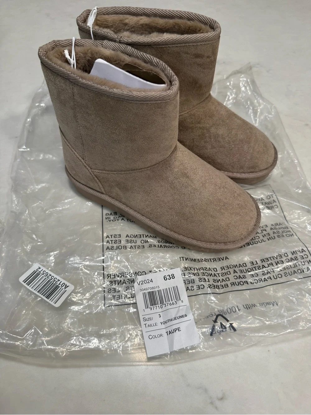 The Children's Place Taupe Faux-Suede Kids Ankle Boots